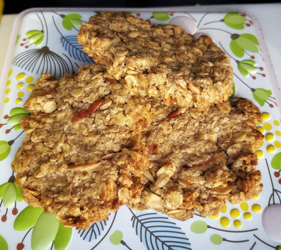 Oatmeal cookies on a tray